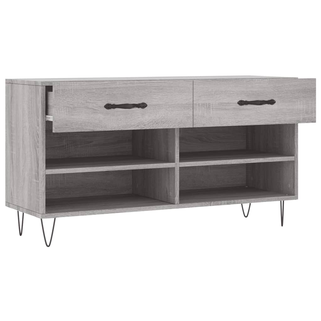 Schuhbank 102X35X55 Cm Holzwerkstoff Grau Sonoma