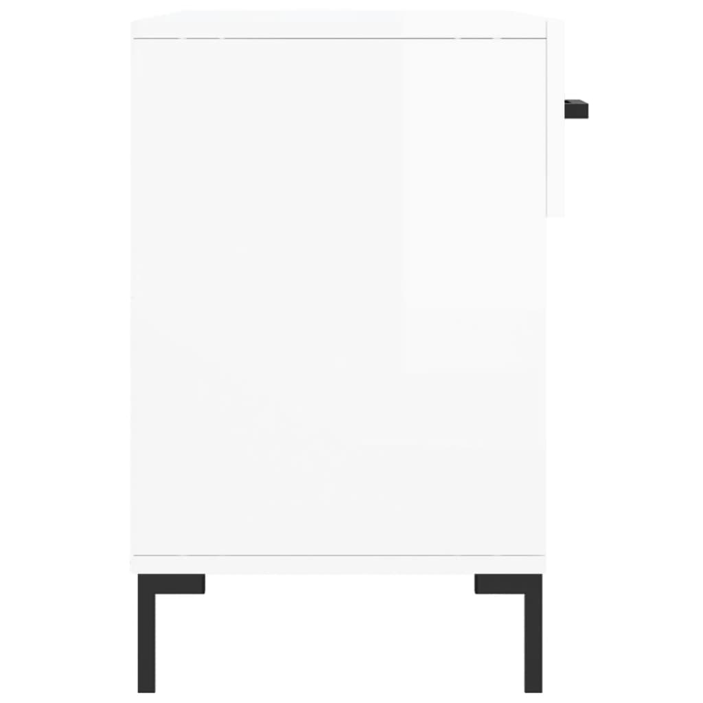 Schuhbank 102X35X55 Cm Holzwerkstoff Hochglanz-Weiß