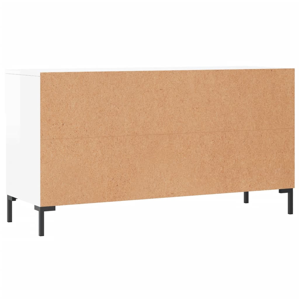 Schuhbank 102X35X55 Cm Holzwerkstoff Hochglanz-Weiß