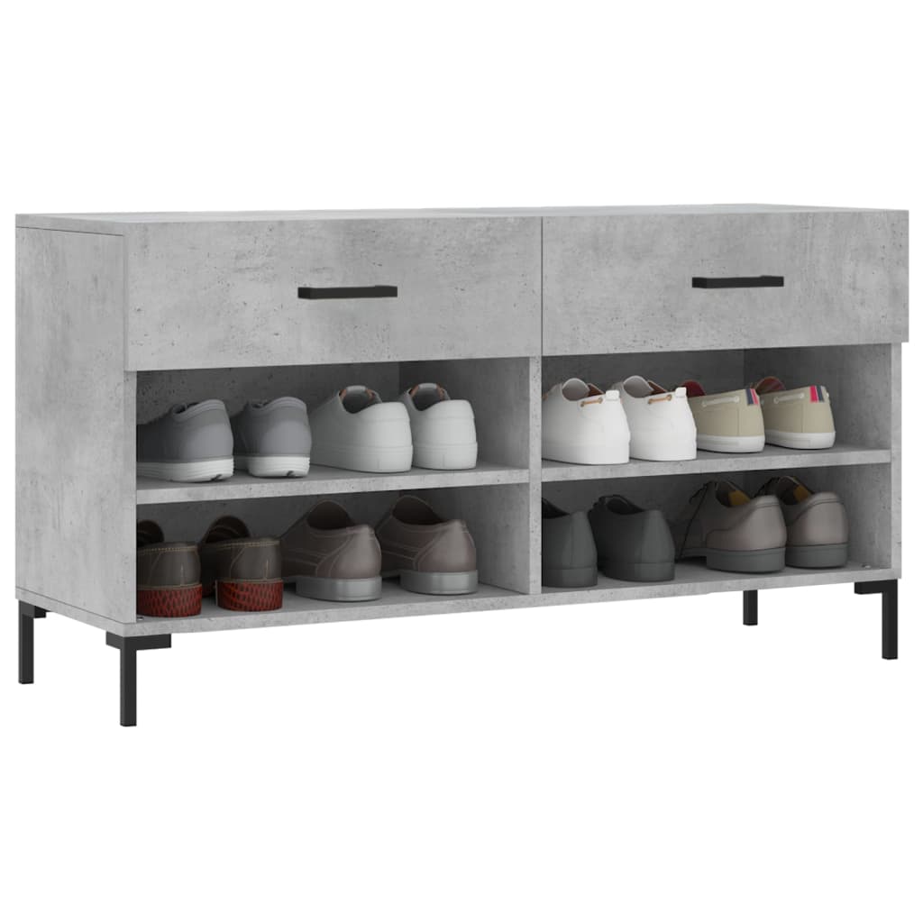 Schuhbank 102X35X55 Cm Holzwerkstoff Betongrau