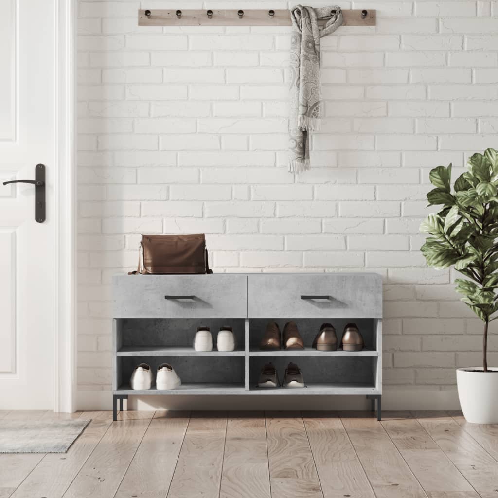 Schuhbank 102X35X55 Cm Holzwerkstoff Betongrau