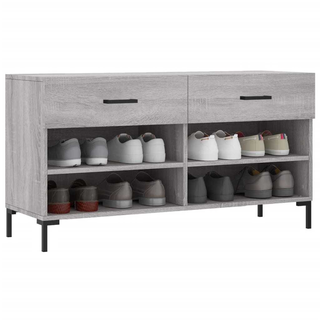 Schuhbank 102X35X55 Cm Holzwerkstoff Grau Sonoma