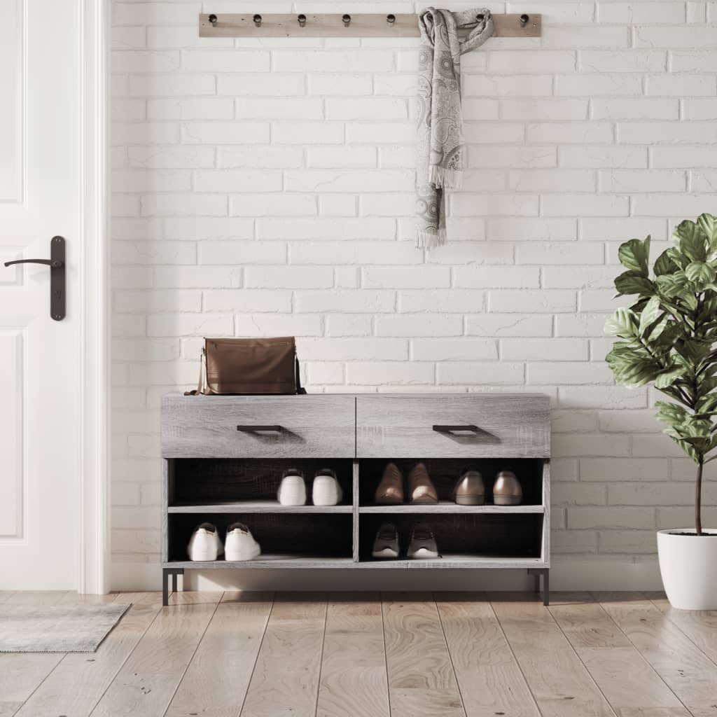 Schuhbank 102X35X55 Cm Holzwerkstoff Grau Sonoma
