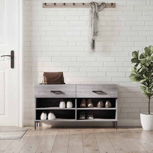 Schuhbank 102X35X55 Cm Holzwerkstoff Grau Sonoma