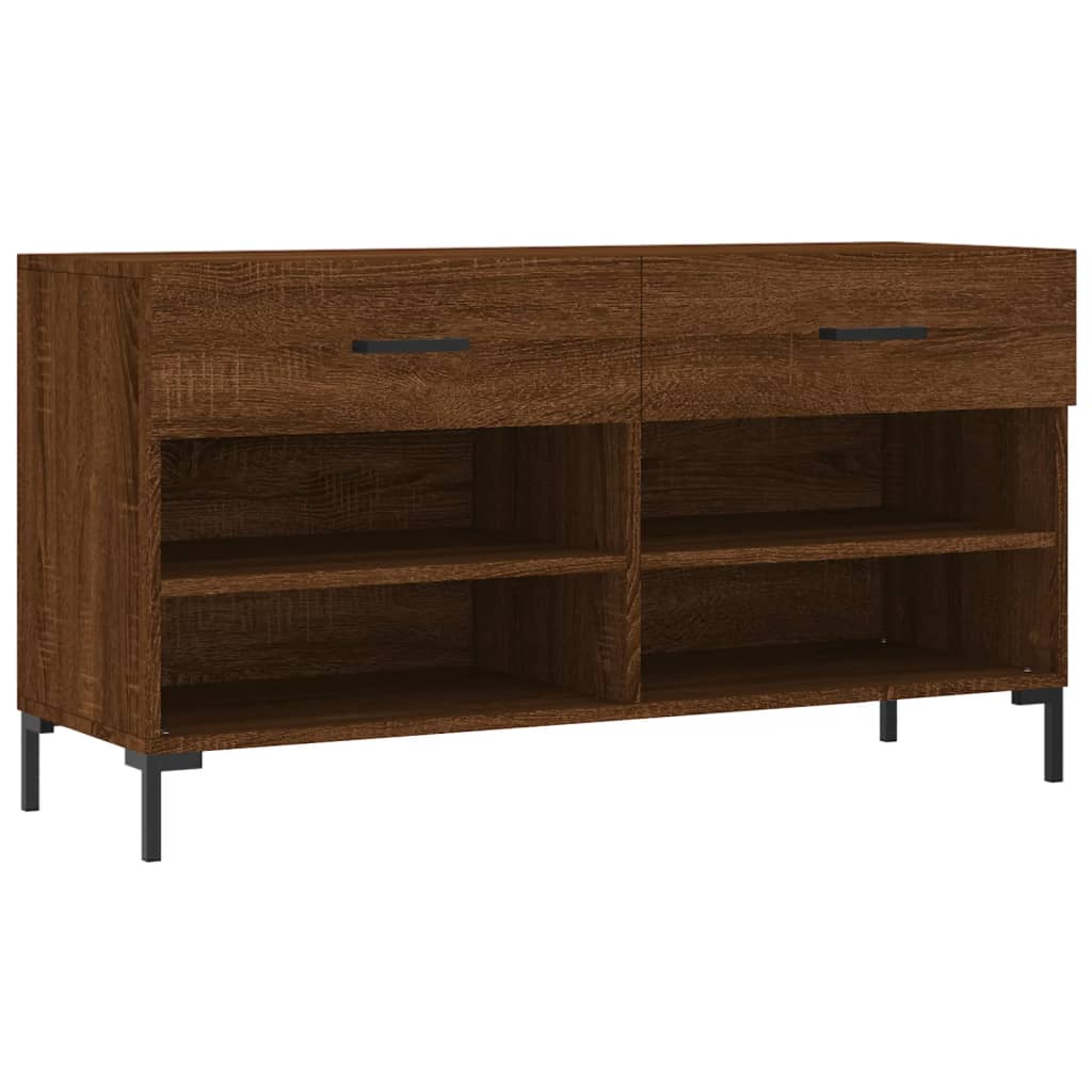 Schuhbank Braun Eichen-Optik 102X35X55 Cm Holzwerkstoff Braune Eiche