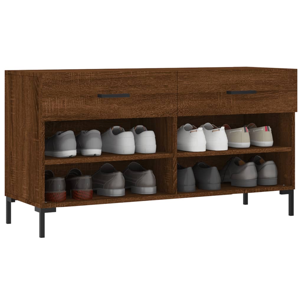 Schuhbank Braun Eichen-Optik 102X35X55 Cm Holzwerkstoff Braune Eiche