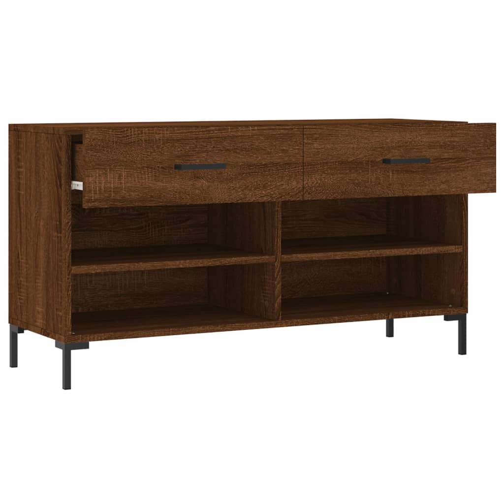 Schuhbank Braun Eichen-Optik 102X35X55 Cm Holzwerkstoff Braune Eiche