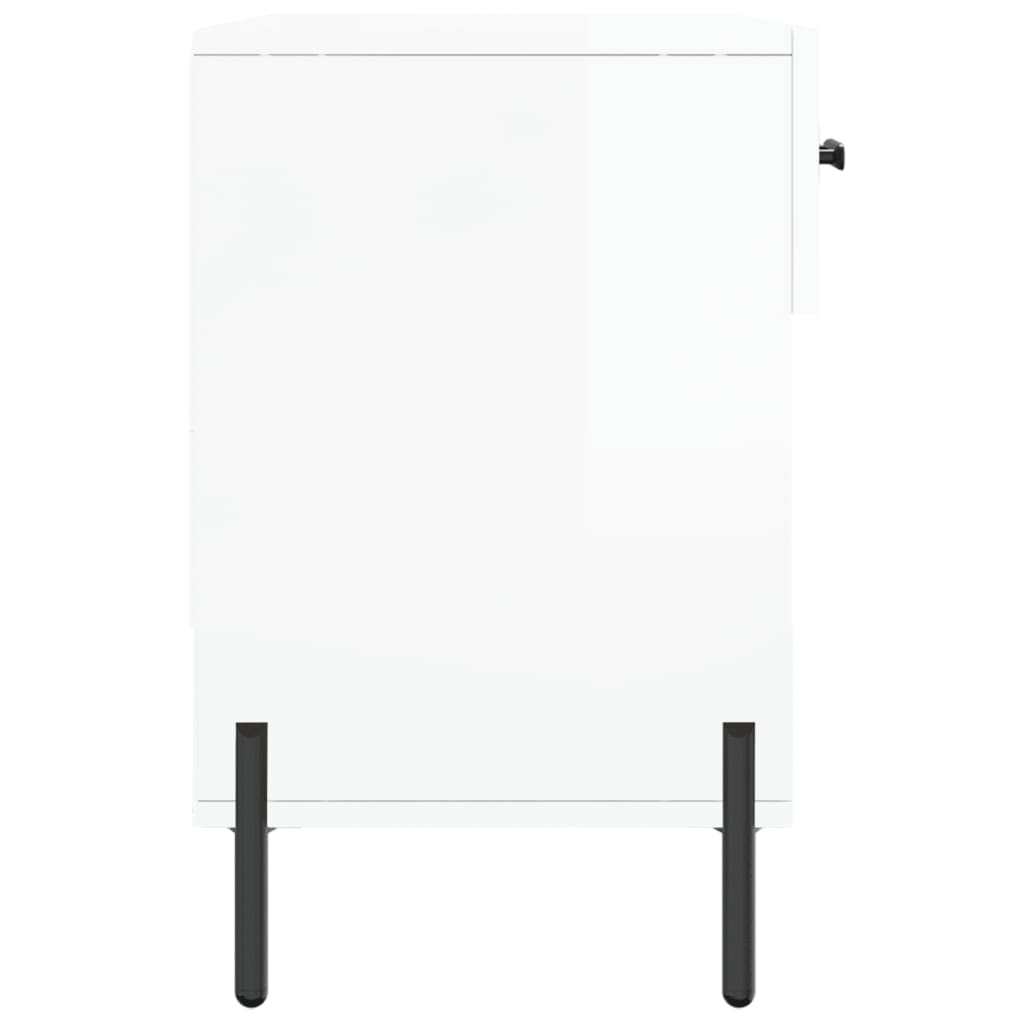 Schuhbank 102X35X55 Cm Holzwerkstoff Hochglanz-Weiß