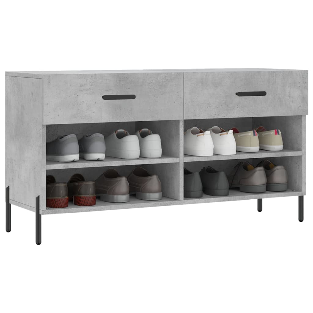 Schuhbank 102X35X55 Cm Holzwerkstoff Betongrau