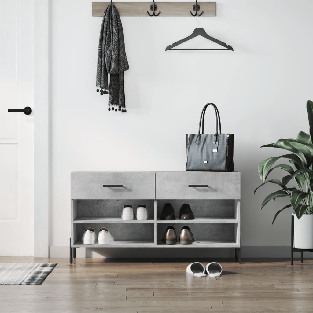 Schuhbank 102X35X55 Cm Holzwerkstoff Betongrau