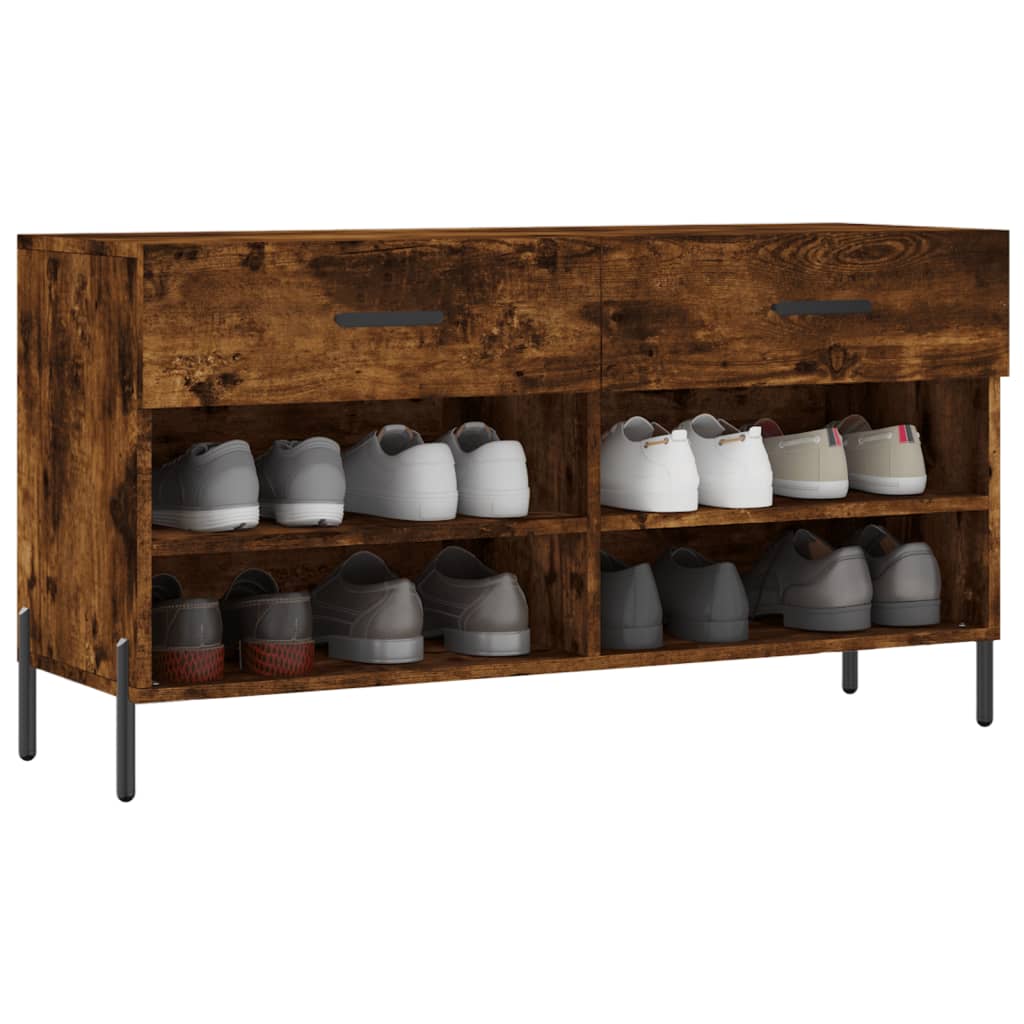 Schuhbank 102X35X55 Cm Holzwerkstoff Räuchereiche