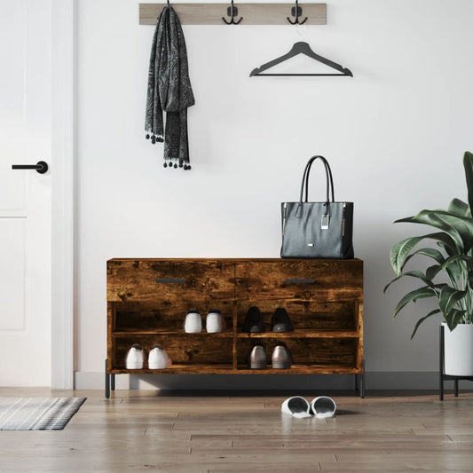 Schuhbank 102X35X55 Cm Holzwerkstoff Räuchereiche