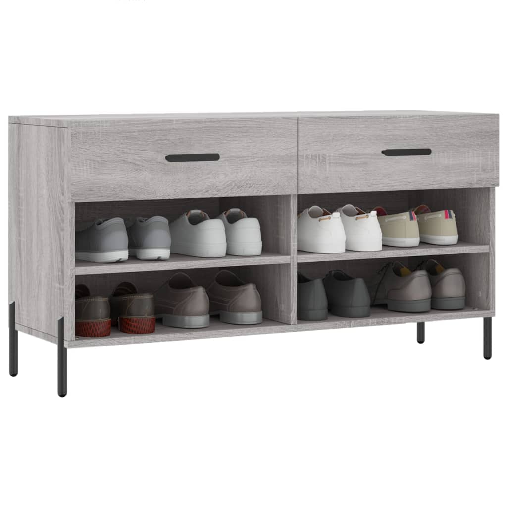 Schuhbank 102X35X55 Cm Holzwerkstoff Grau Sonoma