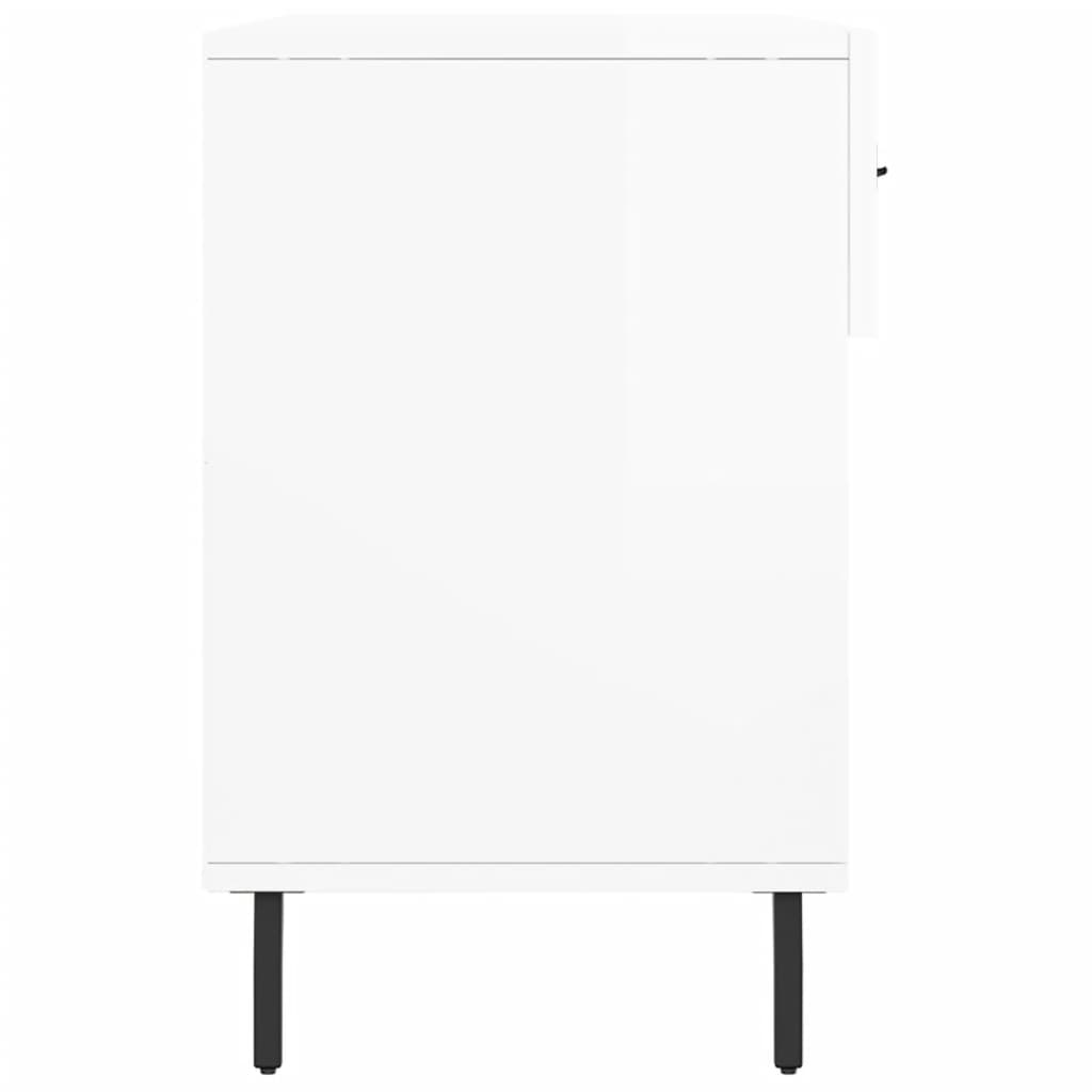 Schuhbank 102X35X55 Cm Holzwerkstoff Hochglanz-Weiß