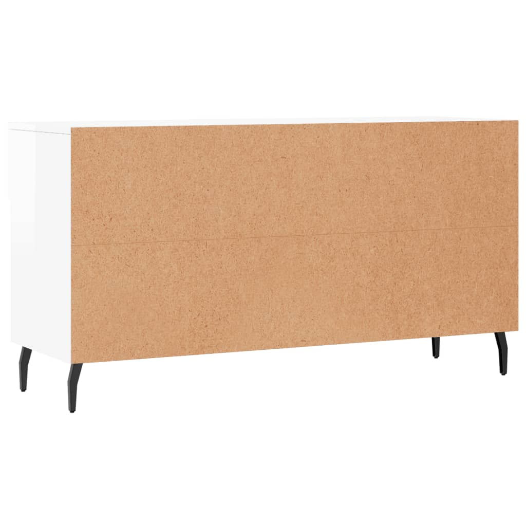 Schuhbank 102X35X55 Cm Holzwerkstoff Hochglanz-Weiß