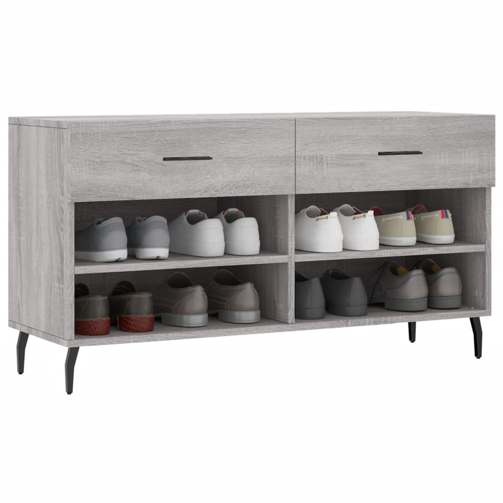 Schuhbank 102X35X55 Cm Holzwerkstoff Grau Sonoma