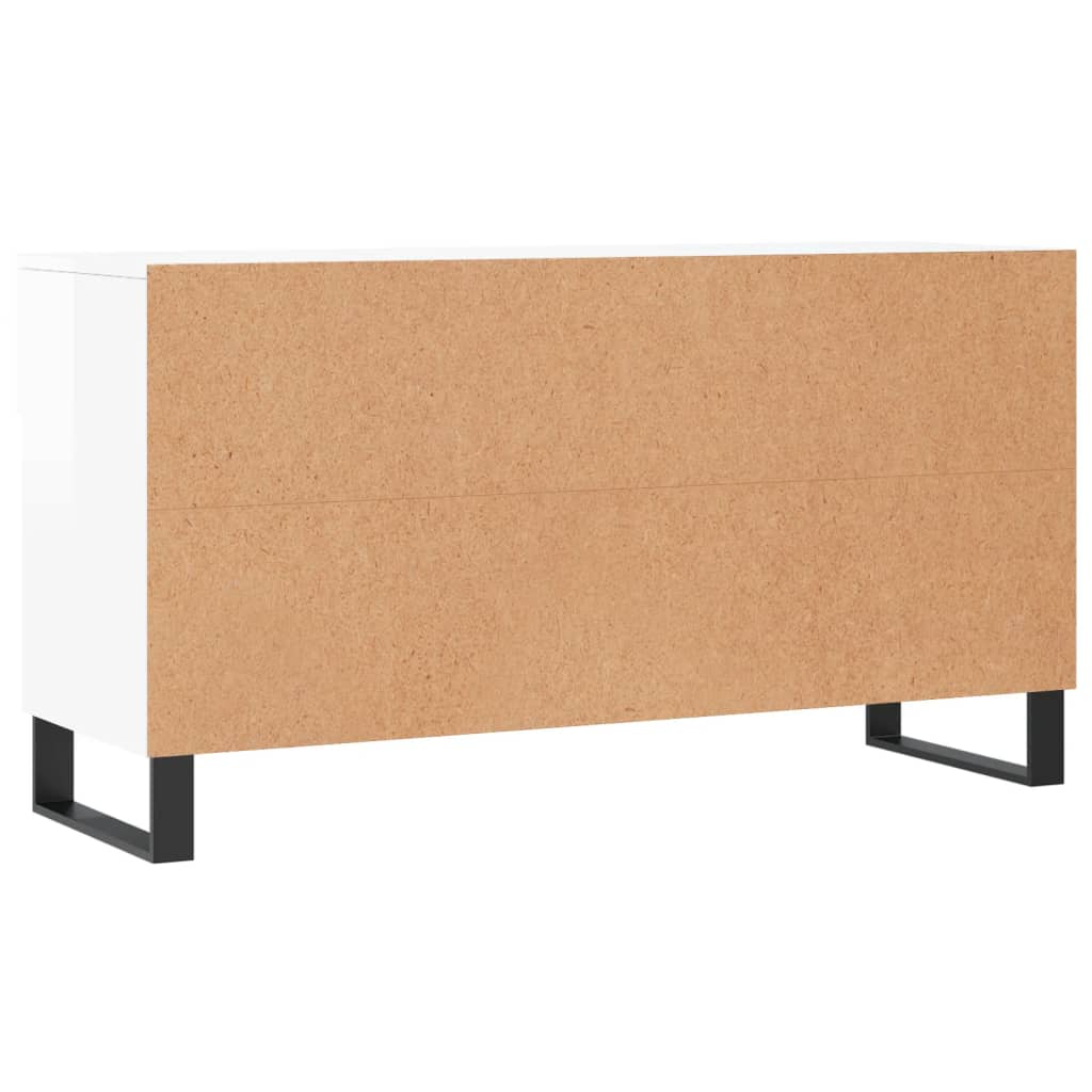 Schuhbank 102X35X55 Cm Holzwerkstoff Hochglanz-Weiß
