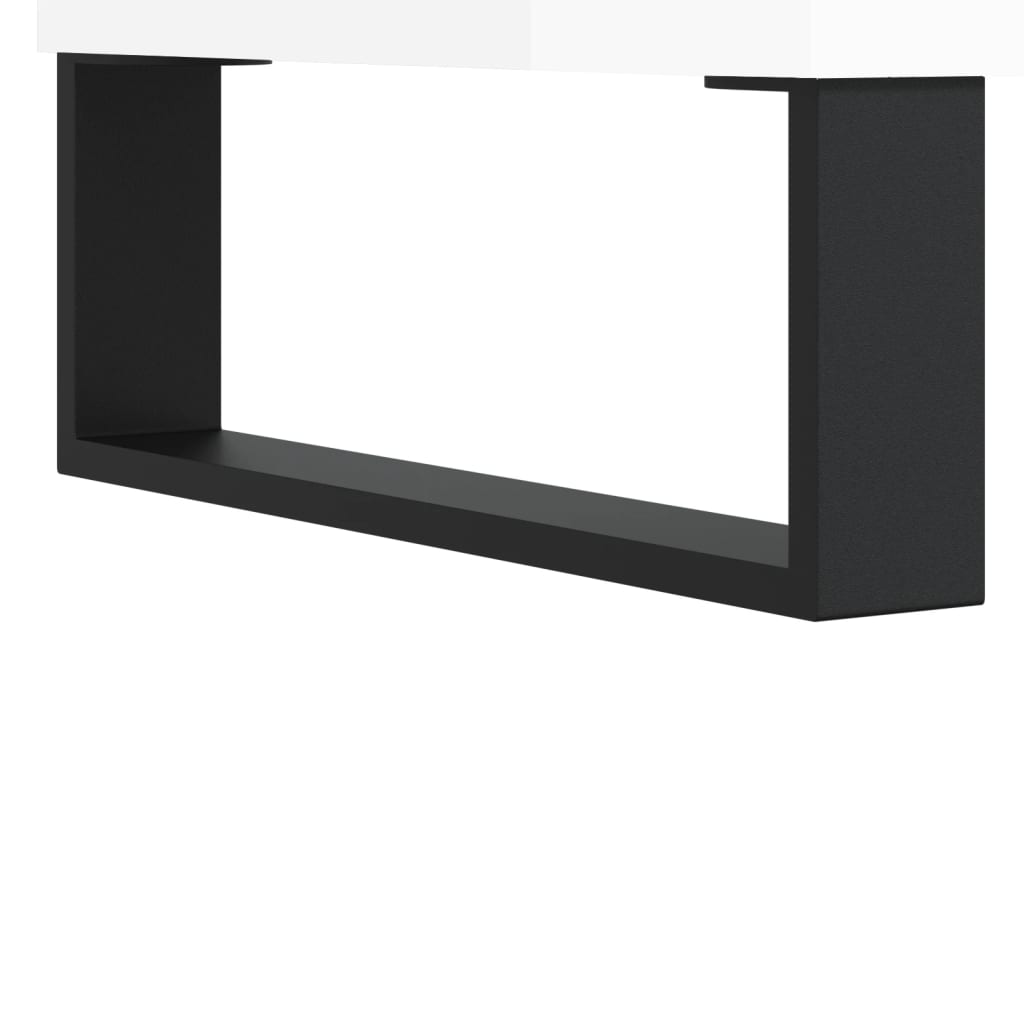 Schuhbank 102X35X55 Cm Holzwerkstoff Hochglanz-Weiß