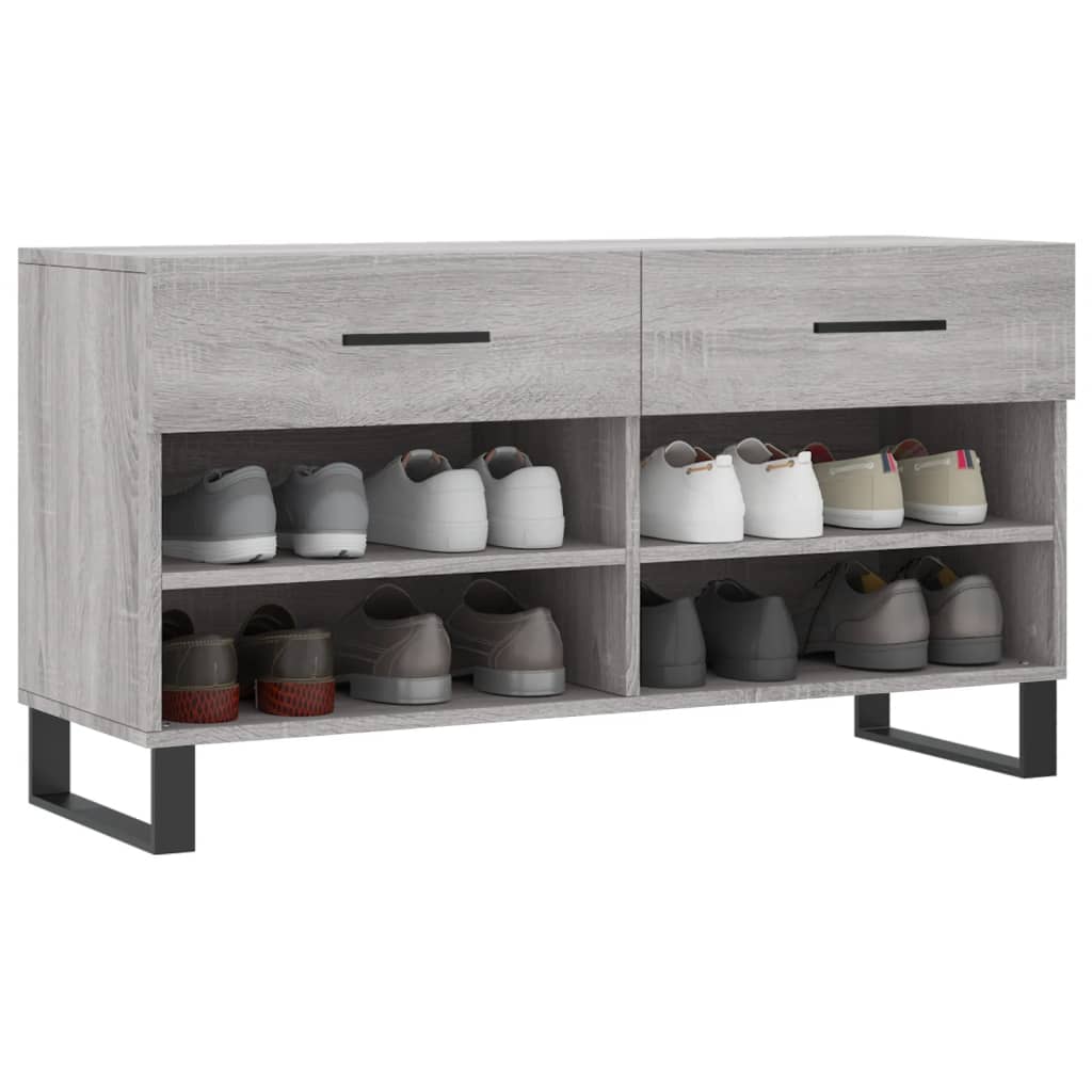 Schuhbank 102X35X55 Cm Holzwerkstoff Grau Sonoma