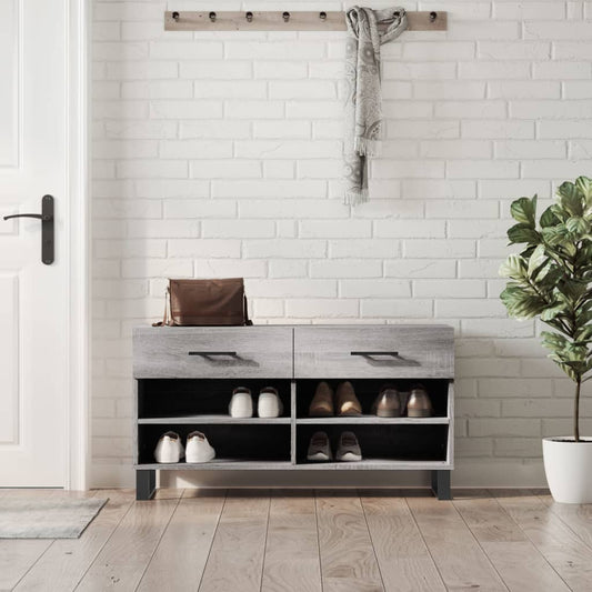 Schuhbank 102X35X55 Cm Holzwerkstoff Grau Sonoma