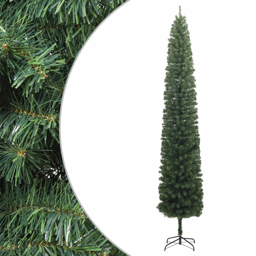 Künstlicher Weihnachtsbaum Schlank Mit Ständer Pvc Grün