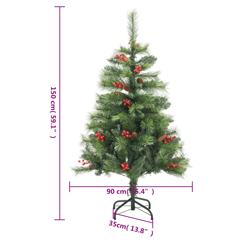 Künstlicher Weihnachtsbaum Klappbar Mit Zapfen & Beeren