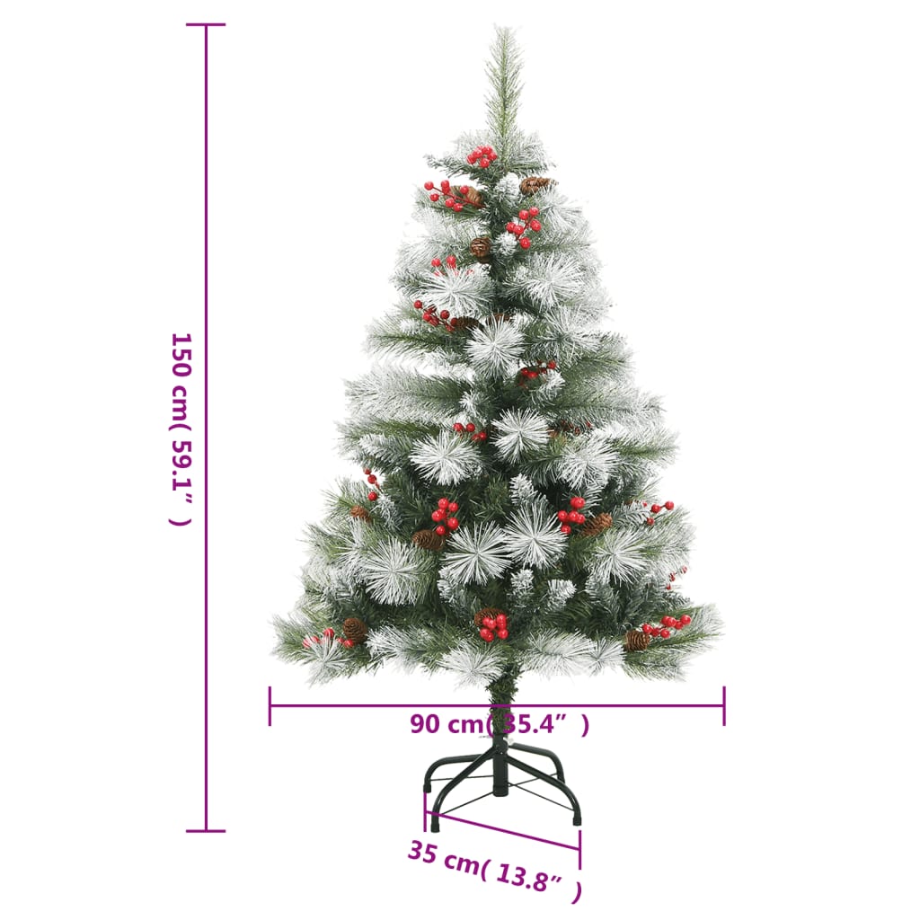 Künstlicher Weihnachtsbaum Klappbar Mit Zapfen & Beeren