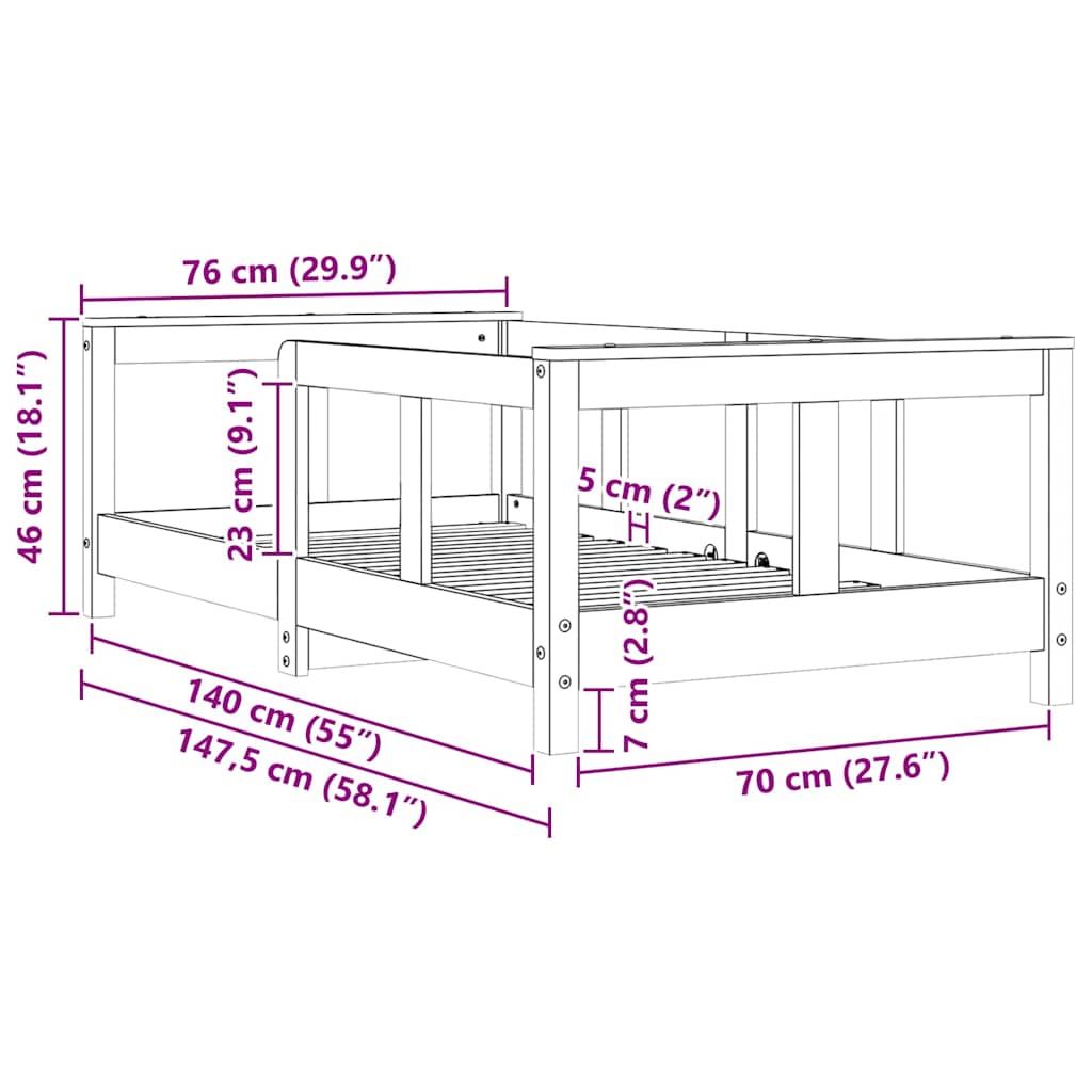 Kinderbett Massivholz Kiefer
