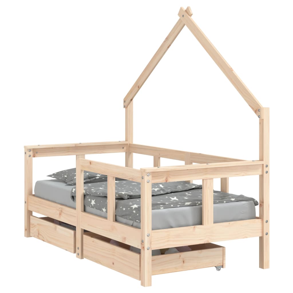 Kinderbett Mit Schubladen Massivholz Kiefer