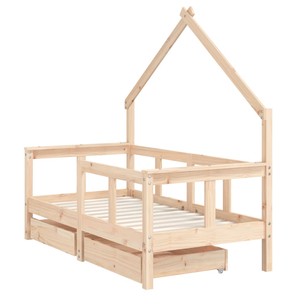 Kinderbett Mit Schubladen Massivholz Kiefer