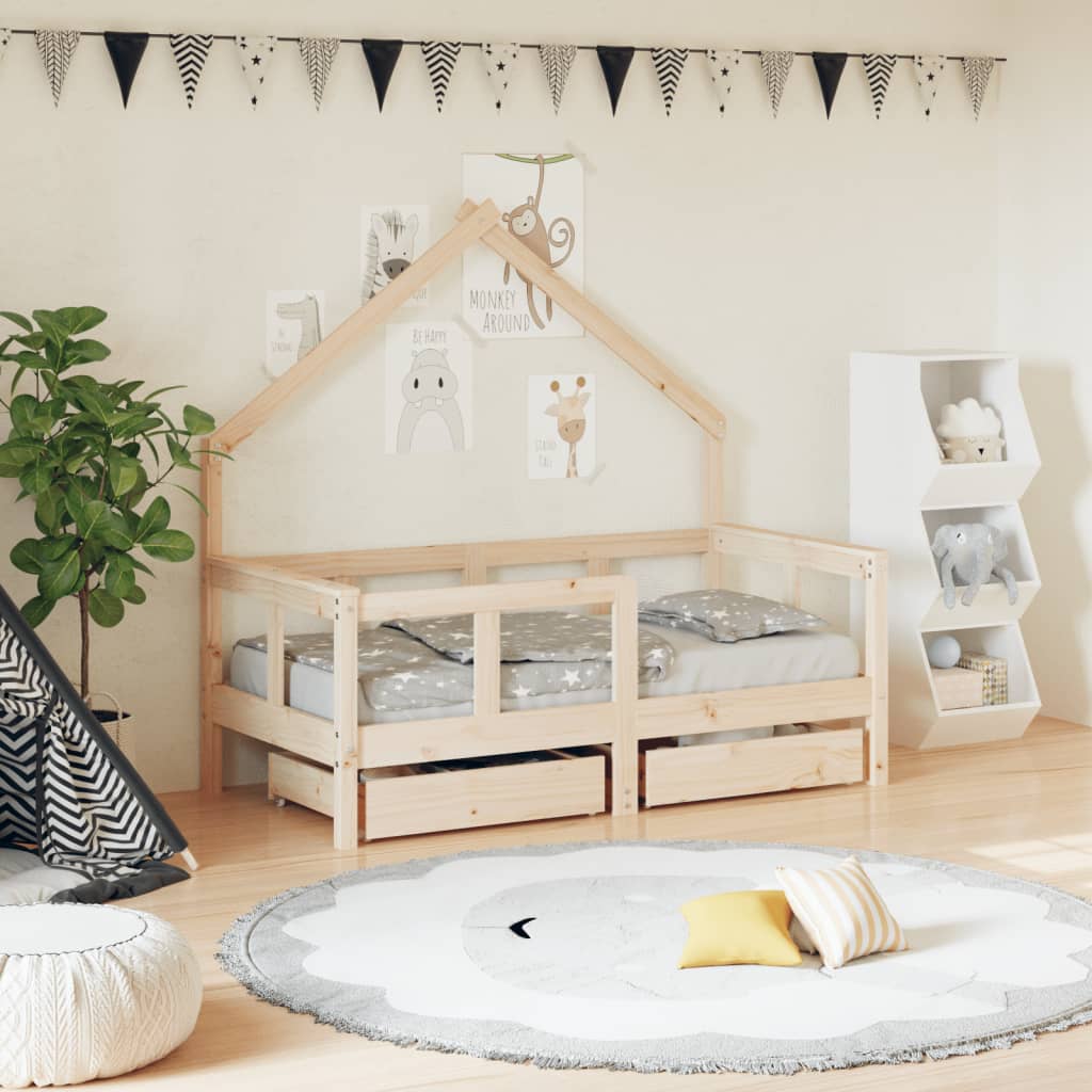 Kinderbett Mit Schubladen Massivholz Kiefer