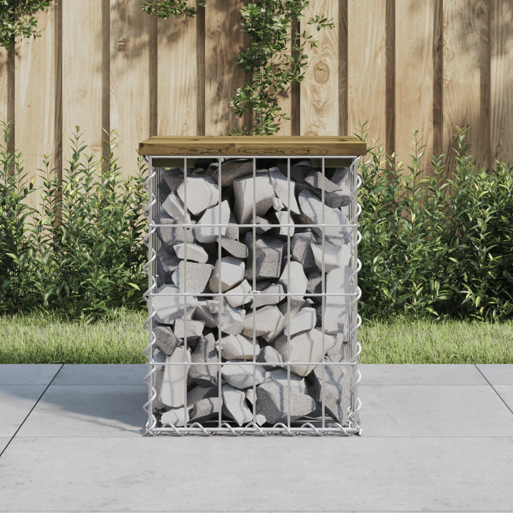 Gartenbank Aus Gabionen Massivholz Kiefer