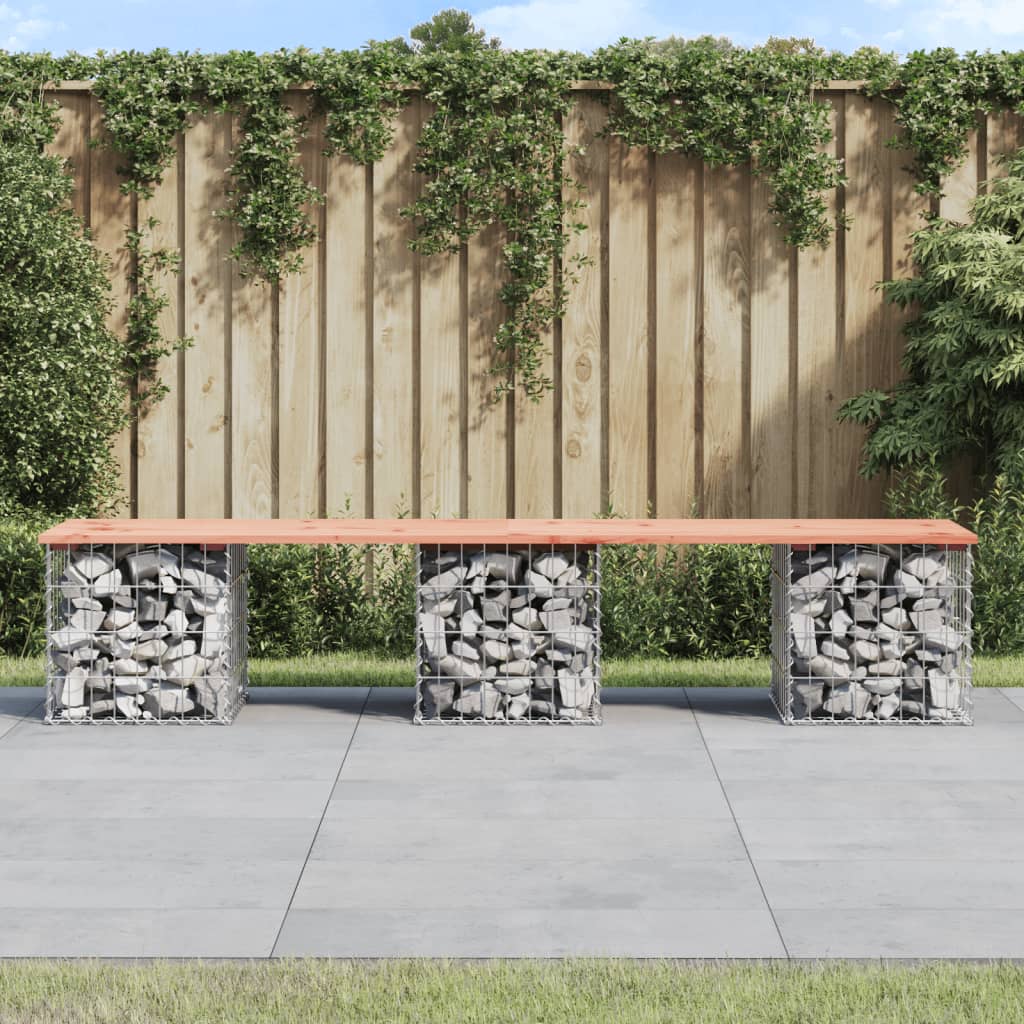 Gartenbank Aus Gabionen Massivholz Kiefer