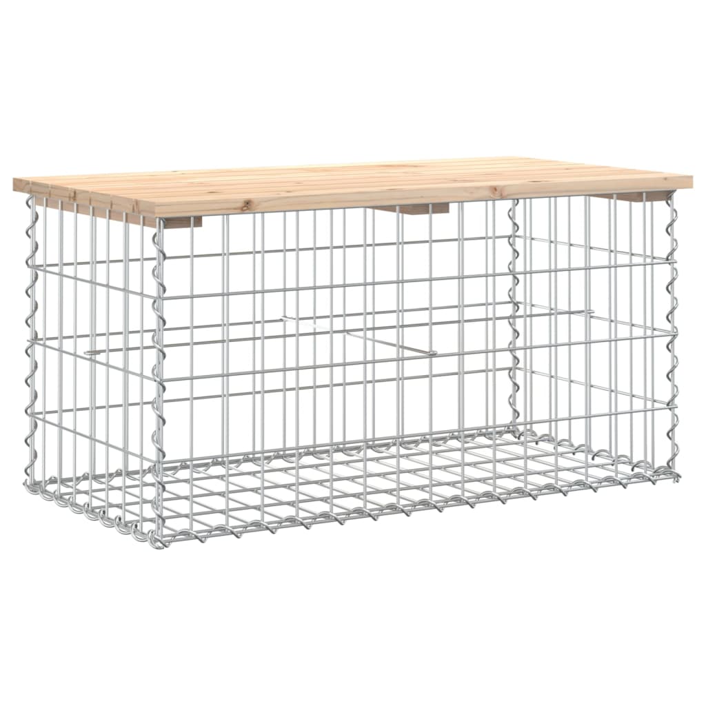 Gartenbank Aus Gabionen Massivholz Kiefer