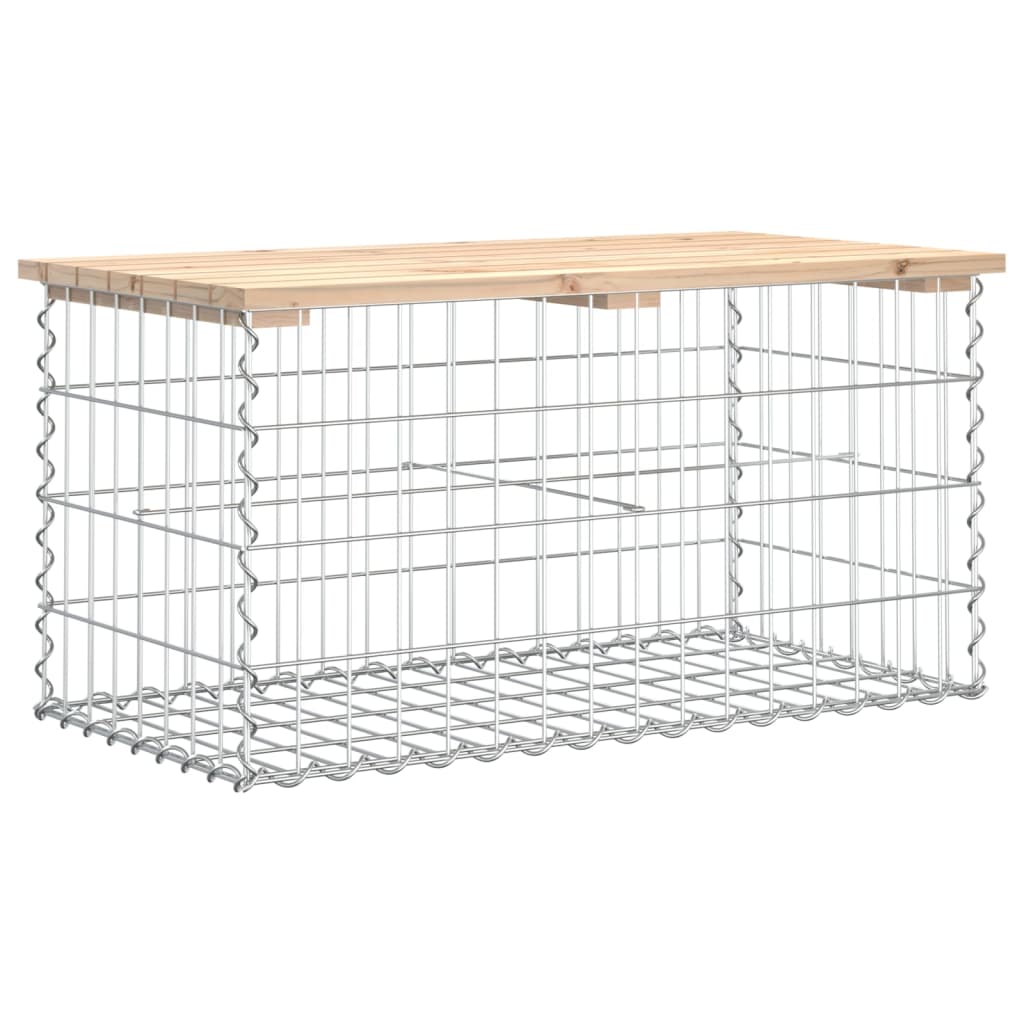 Gartenbank Aus Gabionen Massivholz Kiefer