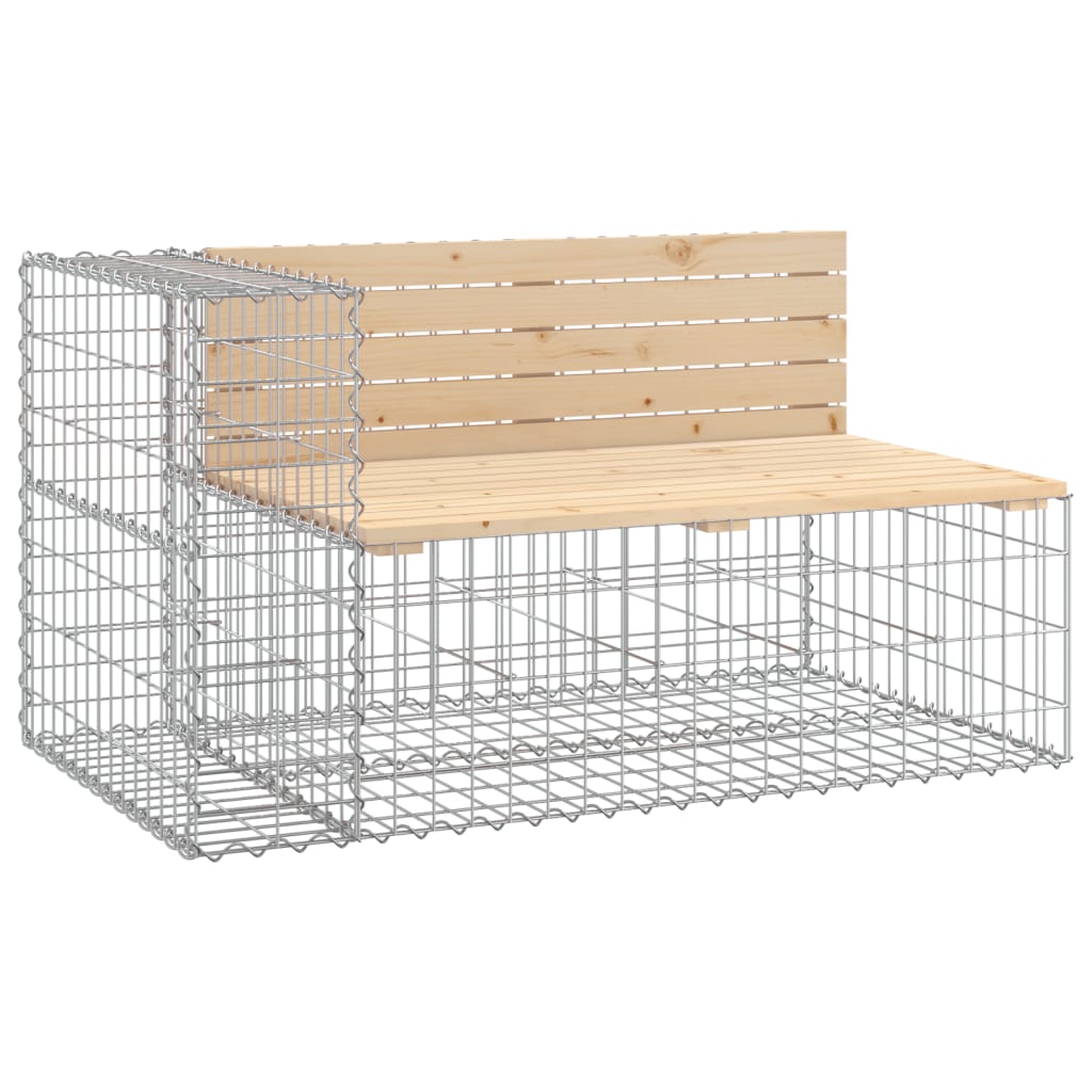 Gartenbank Aus Gabionen 122X71X65,5 Cm Massivholz Kiefer