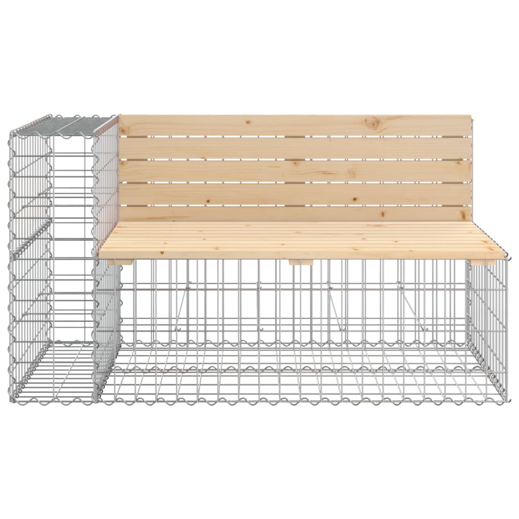 Gartenbank Aus Gabionen 122X71X65,5 Cm Massivholz Kiefer