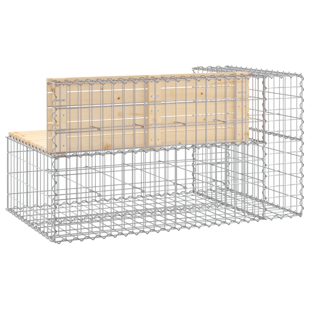 Gartenbank Aus Gabionen 122X71X65,5 Cm Massivholz Kiefer