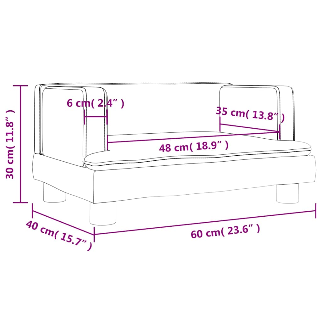 Kindersofa Kunstleder