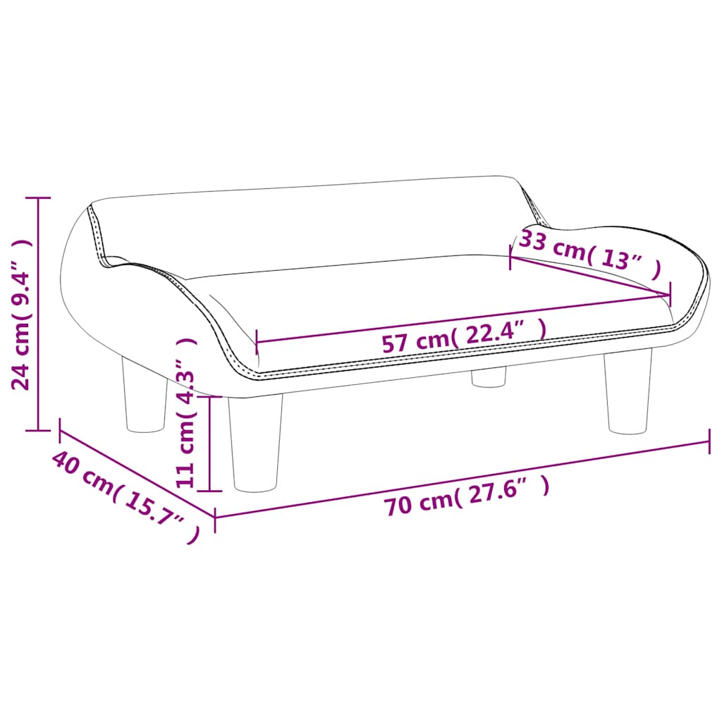 Kindersofa 70X40X24 Cm Samt