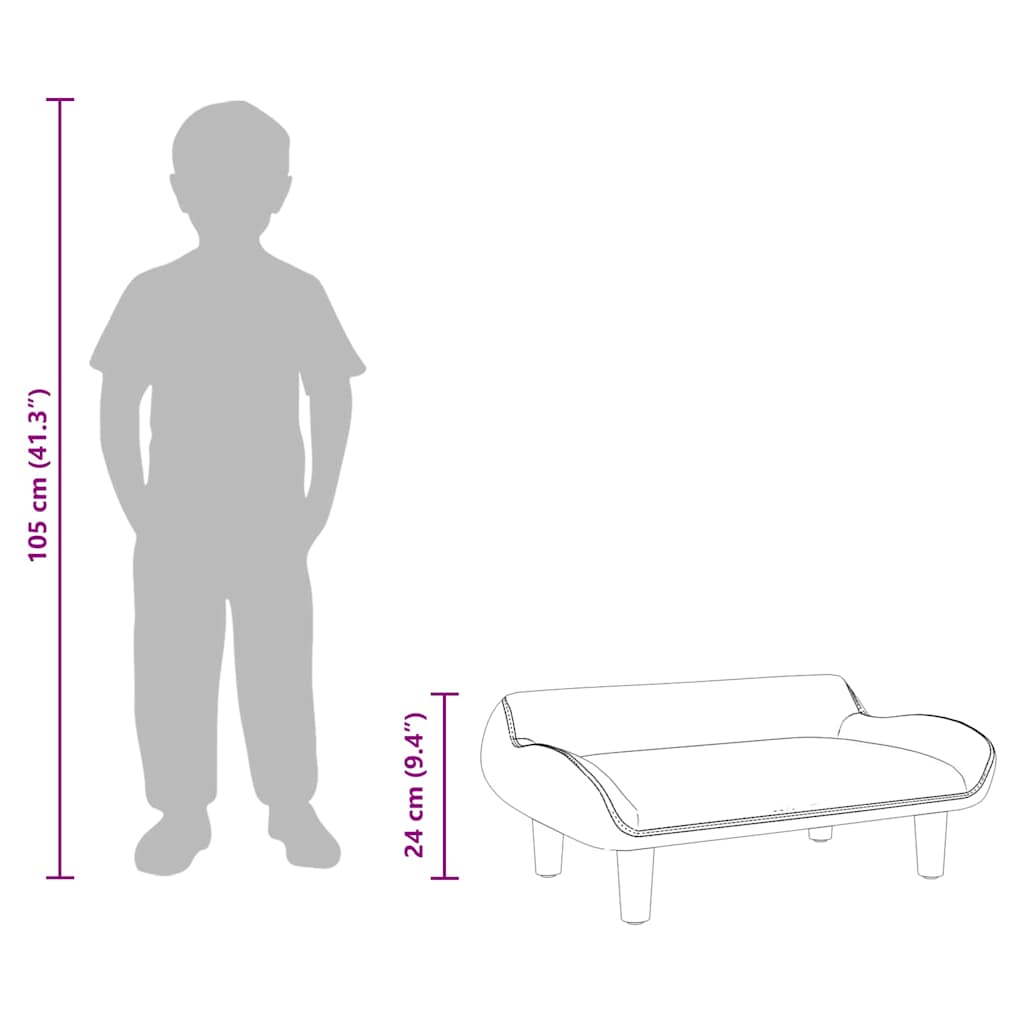 Kindersofa 70X40X24 Cm Samt