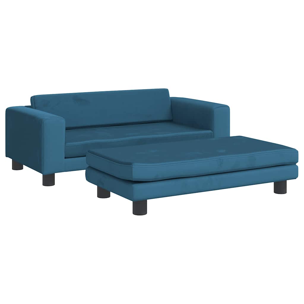 Kindersofa Mit Hocker 100X50X30 Cm Samt