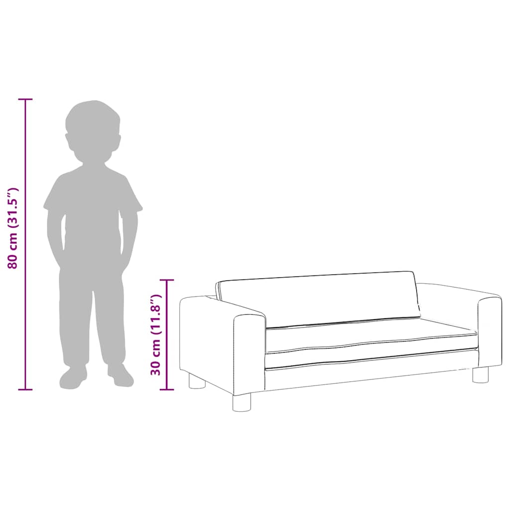 Kindersofa Mit Hocker 100X50X30 Cm Samt