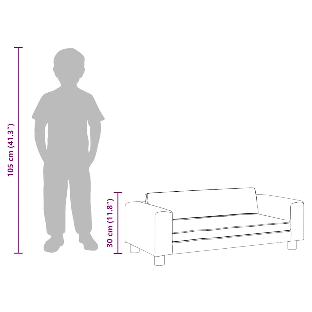Kindersofa Mit Hocker 100X50X30 Cm Samt