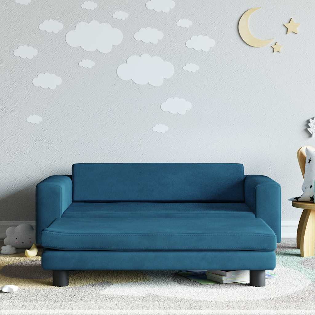 Kindersofa Mit Hocker 100X50X30 Cm Samt