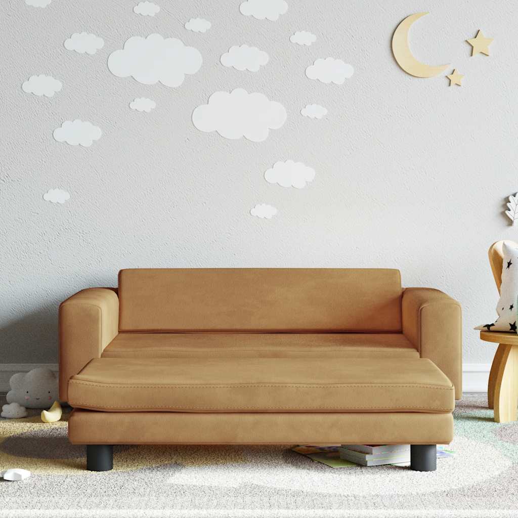 Kindersofa Mit Hocker 100X50X30 Cm Samt