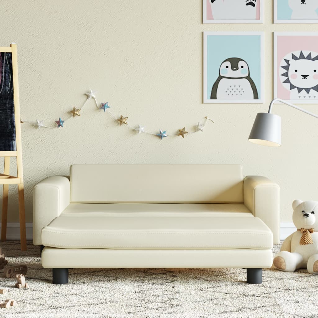 Kindersofa Mit Hocker 100X50X30 Cm Kunstleder