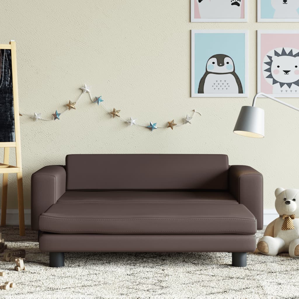 Kindersofa Mit Hocker 100X50X30 Cm Kunstleder