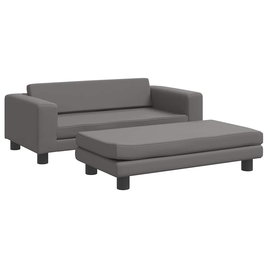 Kindersofa Mit Hocker 100X50X30 Cm Kunstleder
