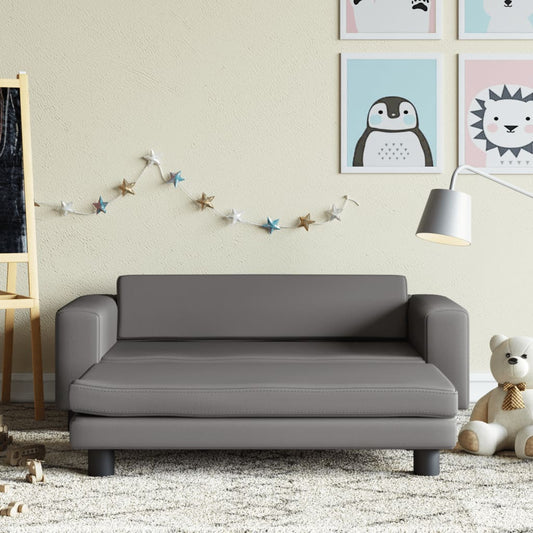 Kindersofa Mit Hocker 100X50X30 Cm Kunstleder